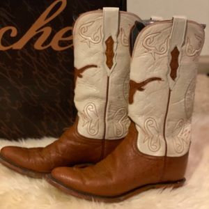 Ladies Lucchese Texas Longhorn Seal Boots Size 6B